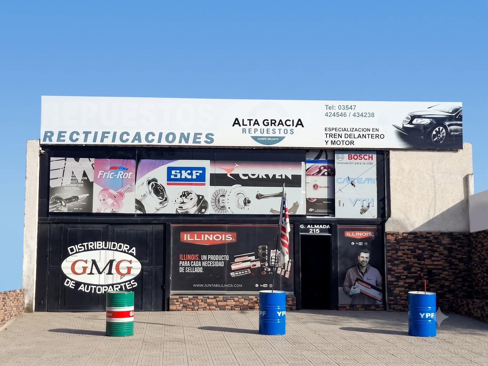 Frente de Distribuidora GMG, repuestos para el automotor en Alta Gracia, Córdoba